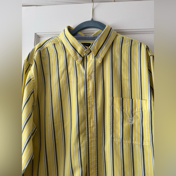 Chaps Yellow and Blue Striped Men's Shirt - Picture 4 of 8